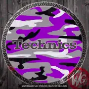 PAIR of DJ Turntable Slipmats 12 inch - TECHNICS SLIPMATS Purple Camo