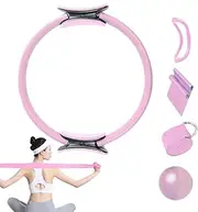 Pilates Ring for Women, Home Pilates Kit - Yoga Ring Resistance Bands | 5x Yoga to Stretch Bands Gym Accessories for Women Exercising Equipment