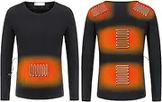 [IMYOGI] Cozy Heated Thermal Underwear for Men Women, USB Electric Heated Thermal Long Sleeve T Shirts Ultra-Soft Base Layer Warm Top Washable