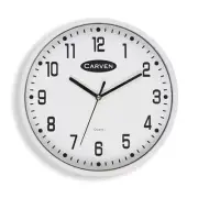 Carven Wall Clock 250mm - White - Clocks, ACCL250WH