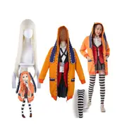 Adults Kakegurui Runa Yomozuki Full Set Costume Anime Cosplay Wig Jacket School Uniform