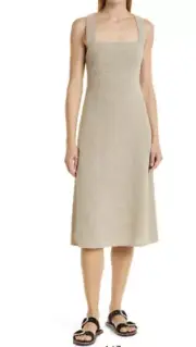 Theory Crossback Taupe Tweed dress SZ 10