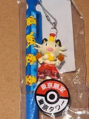 Meowth Pokemon Strap Pen Mini Figure Tokyo Tower MIB Nintendo Japan Exclusive