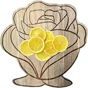 Decorative Charcuterie Tray | Kitchen Charcuterie Platter - Serving Tray, Wood Cheese Serving Board with Rose Flower Pattern, Cheese Cutting Chopping Board for Meat,