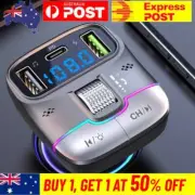 Car Bluetooth5.3 FM Transmitter,Wireless USB PD Adapter MP3 Player Quick Charger