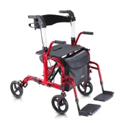 Altus Hybrid Duo 2-in-1 Mobility Rollator and Transit Wheelchair Combo Walker