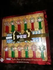NEW RELEASE 2019 Pez Candy Twelve Days Of Christmas Ornaments w/12 Candy Refills
