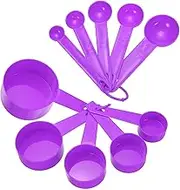 uxcell Measuring Spoon Set, Home Essentials Cooking and Baking Tools for Coffee Cocktail Tea Dark Purple