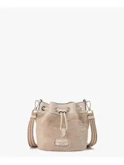Rosie Faux Shearling Mixed Materials Mini Bucket Bag
