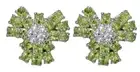 CZ Flower Earring Swarovski silver white gold Green Peridot NEW