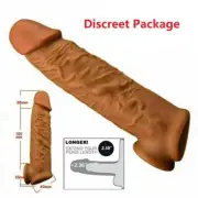 Penis Extender Men Extension-Sleeve-Realistic-Penis-Sheath Girth-Enhancer Condom