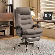 SJZNOI Office Chair High Back Reclining Gaming Chair with Foot Rest Executive Desk Chair Computer Chair Ergonomic Office Chairs Comfortable Leather Work Swivel Chair Khaki