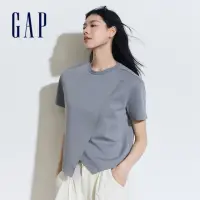 在飛比找momo購物網優惠-【GAP】女裝 圓領短袖T恤-深灰色(874144)