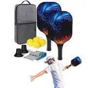 Fiberglass Pickleball Paddles With 4 Balls Pickleball Rackets Set-Style 2