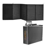 VoltX 12V 100Ah Slim Lithium Battery with 100W Solar Panel Mat