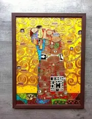 Tree of life gustav klimt Famous artwork Gold painting on glass Gift for couple