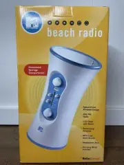 MTV Beach Radio 2001 Portable AM/FM Clock/Alarm Logo New Open Box