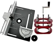 Router Lift for 65mm Diameter Motors - Wood Router Plunge Base Router Lift W/Aluminum Router Table Insert Plate Wood Router Working Benches Woodworking Engraving DIY Tools (Router Lift and Plate Set)