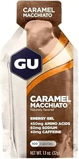 GU Energy Gel Caramel Macchiato w/Caffeine, Single 1.1 oz Packet