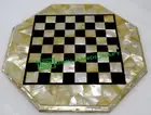 18'' black Marble Chess Table Top Pietra Dura Inlay Children Game Kids c42