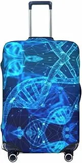 [CADREWY] DNA Chain Photo Print Travel Suitcase Cover Luggage Protector with Elastic Anti Scratch for Carry On, Black, Large