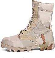 [CLSQLXYJZC] High-top Desert Boots for Men, Light and Comfort Non-slip Waterproof Breathable Tactical Boots, for Outdoor Durable Lace-up Sports Soft Sole Hiking Shoes