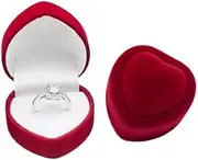 [Generic] Velvet Heart Shaped Ring Box - Anniversary Wedding Ring Earrings Box - Valentine’s Day Small Box - Jewelry Presentation Box Case Jewelry Organizer Red Jewelry Boxes (Red, 44 * 43 * 32mm)