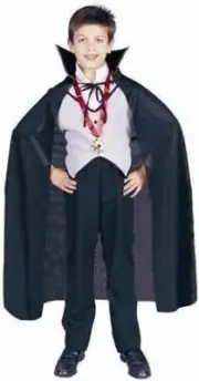 36" Black Cape Fabric Vampire Fancy Dress Up Halloween Child Costume Accessory