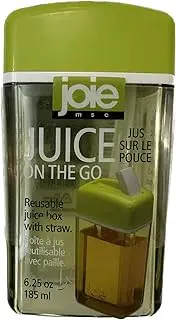 Joie Juice on the Go, 6.25 Ounce Reusable Drink Box with Built-In Flip Straw, Leak-Proof, Ideal On-the-Go Container for Kids, School and Work Lunch Bags, BPA-Free, Dishwasher Safe