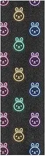 Cartoon Cute Colorful Neon Fluorescent Rabbit Skateboard Grip Tape roll Tear-Proof Scooter Griptape Bubble Free Cruiser Grip Tape 33×9 Inch