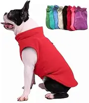 JACKO & CO - Fleece Vest Sweater with Leash Ring - Soft Lightweight Breathable for Puppies Small Medium Dogs, Kitten, Cats, Chihuahua - Warm for Fall/Autumn/Winter (Red, M (6-10lbs)