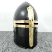 Black Templar Crusader Knight Helmet with a free display stand