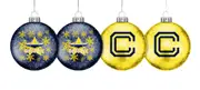 North QLD Queensland Cowboys NRL Team Glitter Christmas Tree Decoration Baubles