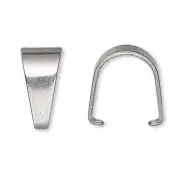 Lot of 20 Little Stainless Surgical Steel Ice Pick Charm Pinch Bails 10mm x 6mm
