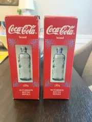 Set Of Two Coca Cola Coke 1894 Hutchinson Bottle Replicas Collectible