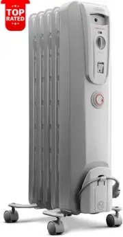 Thermo Electric Oil Column Heater 5 Fin 1000W 24-Hour Timer Safety Thermostat Wh
