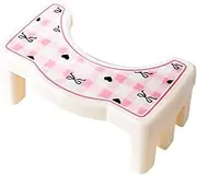 Perfk Bathroom Toilet Stool, Toilet Potty Stool Cute Multifunctional Portable Footrest Footstool for Under Desk Indoor Kids Elders, Bow
