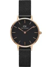 [Daniel Wellington] Classic Petite Ashfield 28mm Stainless Steel Mesh Watch in Black