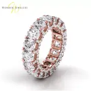 6ctw Oval Diamond U-Shape Pave Set Eternity Band 14K Rose Gold (F-G/VS2)
