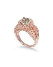 Suzy Levian Rosed Silver 4.53 ct. tw. Gemstone Statement Ring