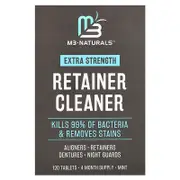 M3 Naturals, Retainer Cleaner, Extra Strength, Mint, 120 Tablets
