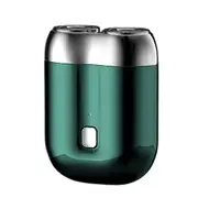 Rechargeable Mini Dual-Head Electric Shaver USB Double Head Razor For Men-Green