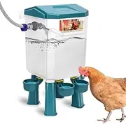 Lilyang Float-Controlled Automatic Chicken Waterer for Continuous Fresh Water, Self Filling Chicken Waterer with 60 Inch Water Hose (One End 3/4''), Suitable for Quail Duck Turkey