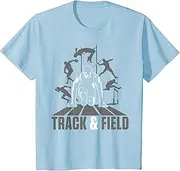 [X.Style] Cute Track and Field Athletics T-Shirt for Boys and Girls ds720 T-Shirt Black