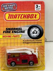 1990 MATCHBOX SUPERFAST #63 SNORKEL FIRE ENGINE TRUCK NEW ON CARD