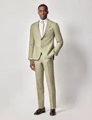 Hawes & Curtis Green Linen Slim Fit Suit Size: One Size