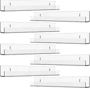[Viymgit] 8 Pack Vinyl Record Shelf Wall Mount, 12" Vinyl Holder for Album Record Storage & Display, Clear Acrylic Floating Shelves for Wall Decor, Kids Bookshelf, Magazine Rack, Picture Ledge