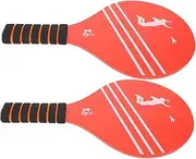 NAMOARLY 2Pcs Reusable Wooden Rackets for Beach Ball Games Durable Outdoor Sports Playthings for Family for Hand Eye Coordination Development