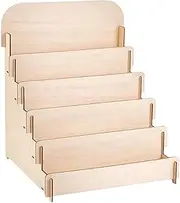 yuksok Card Display Stand Business Card Display Holder Wood Shelf 5 Layer Poster Organizer for Postcards Table Cosmetics Book Photo