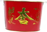 Stainless Steel Paper Incinerator Compact Burn Bucket for Home and Use and Easy to Clean for Sacrifices and Blessings Durable with Ancient Pattern